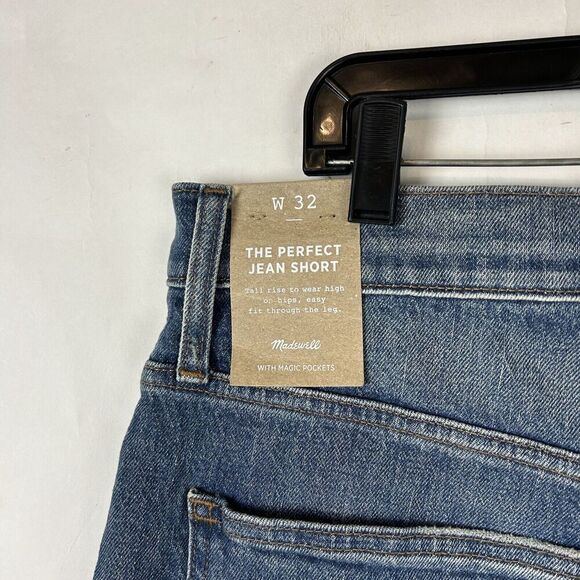 Madewell The Perfect Jean Short Size 32 High Rise Ullman Cut Off Denim Shorts - Picture 4 of 9